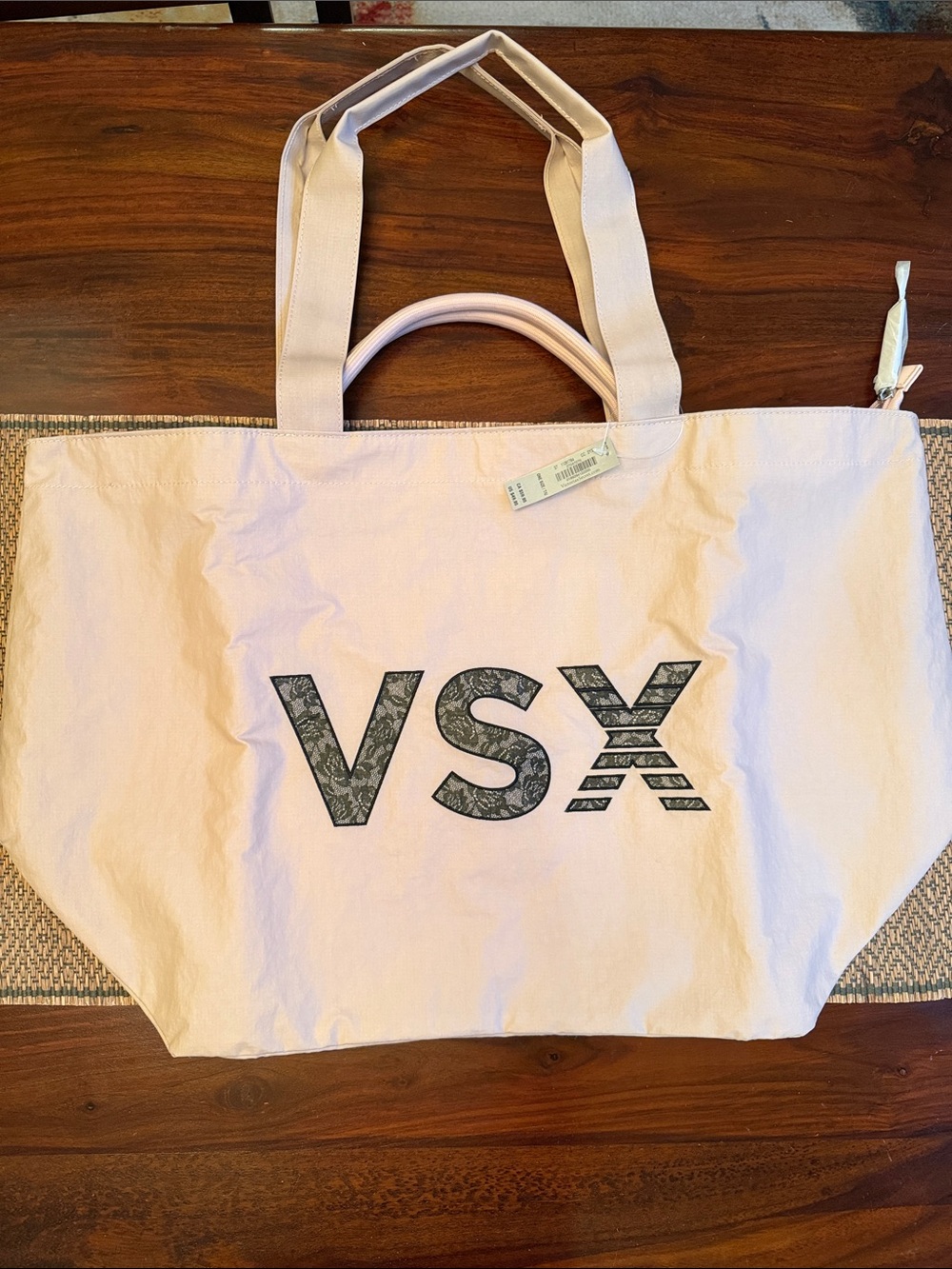 Victoria's Secret Pale Pink VSX Canvas Tote Bag